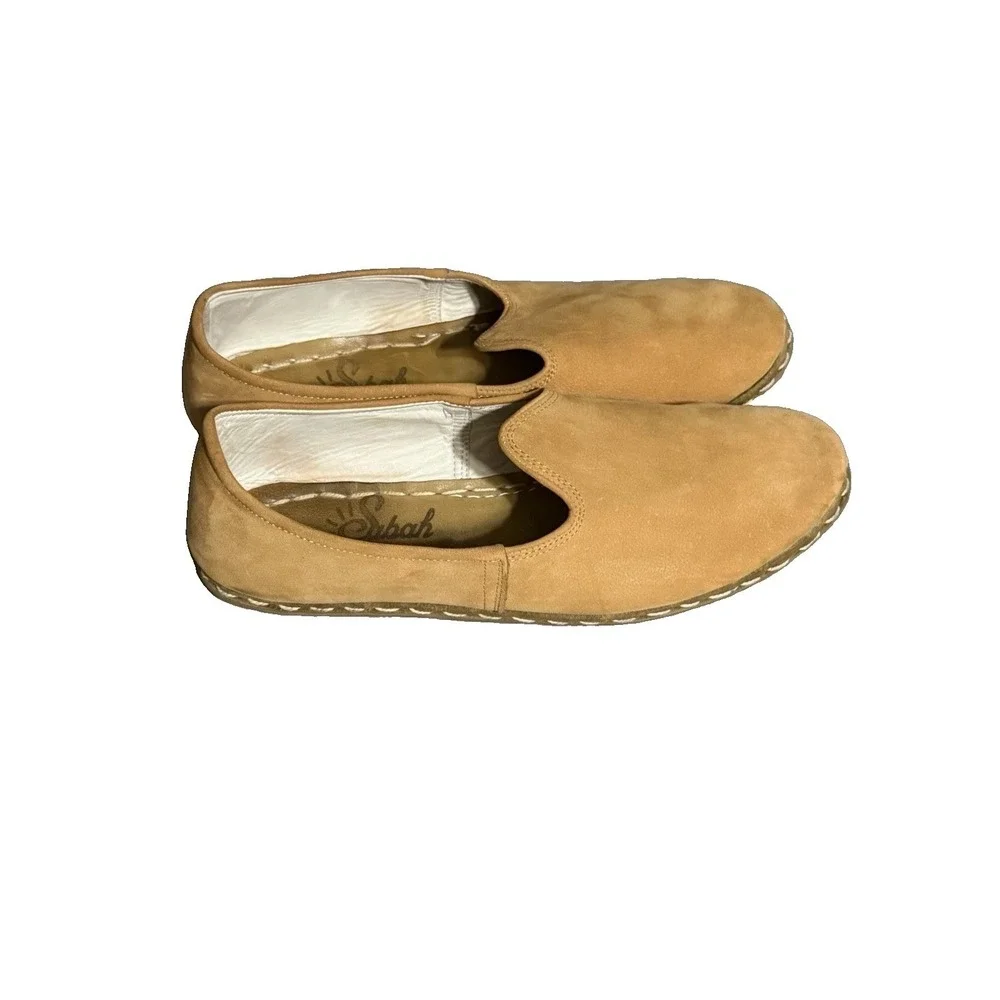 Sabah Tan Handmade Turkish‎ Leather Slip On Loafers Men's Size 47